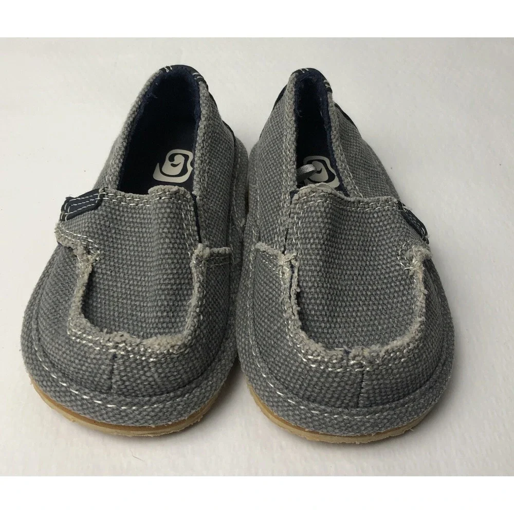 OluKai Baby Kids Size 5 Blue Canvas Slip On Skater Shoes
